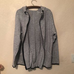 grey zip up active wear sweatshirt